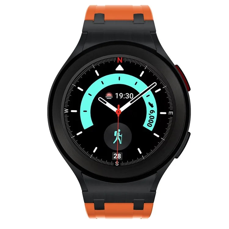 KALEBOL KLB-CXGJ-001 For Samsung Galaxy Watch5 40mm / Galaxy Watch6 Classic 43mm Silicone Watch Strap+Orange