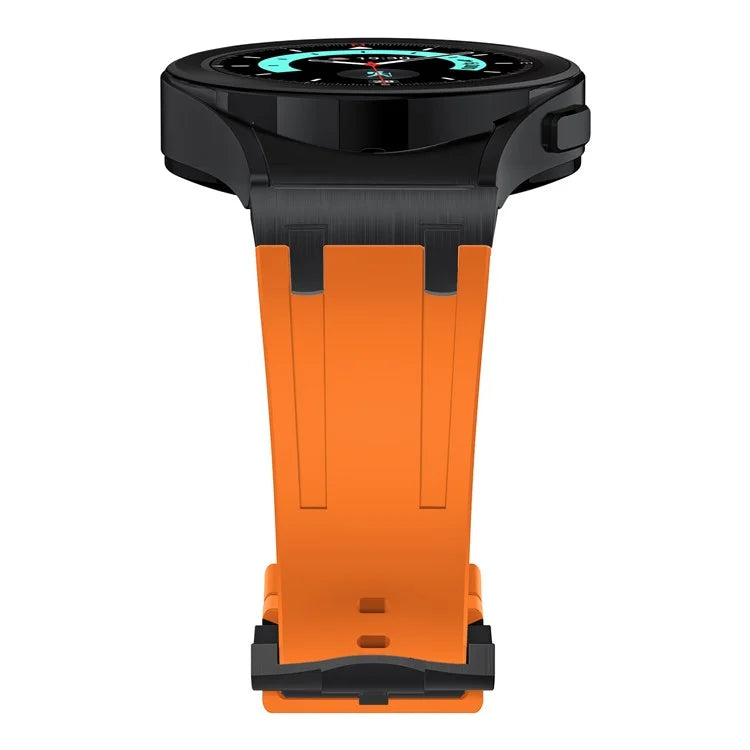 KALEBOL KLB-CXGJ-001 For Samsung Galaxy Watch5 40mm / Galaxy Watch6 Classic 43mm Silicone Watch Strap+Orange