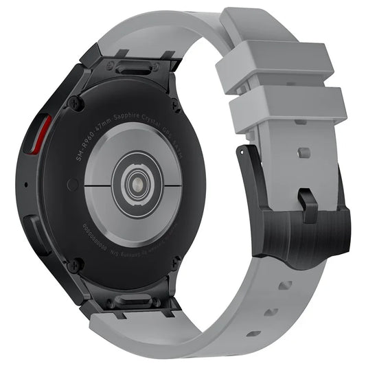 KALEBOL KLB-CXGJ-001 For Samsung Galaxy Watch5 40mm / Galaxy Watch6 Classic 43mm Silicone Watch Strap+Grey