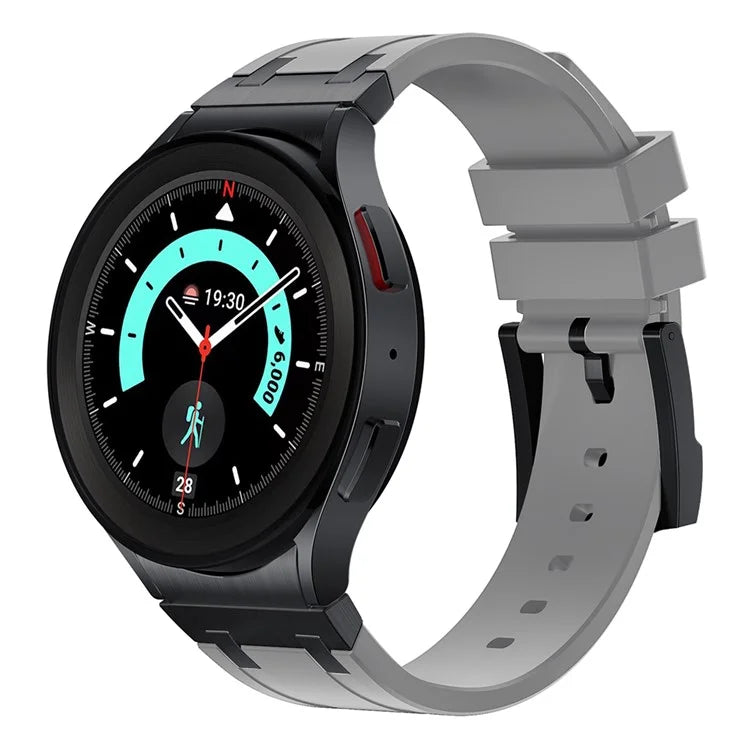 KALEBOL KLB-CXGJ-001 For Samsung Galaxy Watch5 40mm / Galaxy Watch6 Classic 43mm Silicone Watch Strap+Grey