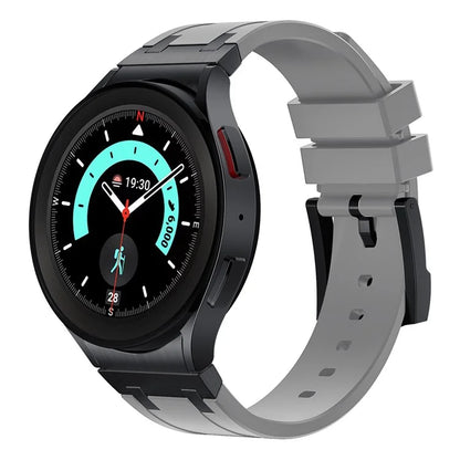 KALEBOL KLB-CXGJ-001 For Samsung Galaxy Watch5 40mm / Galaxy Watch6 Classic 43mm Silicone Watch Strap+Grey