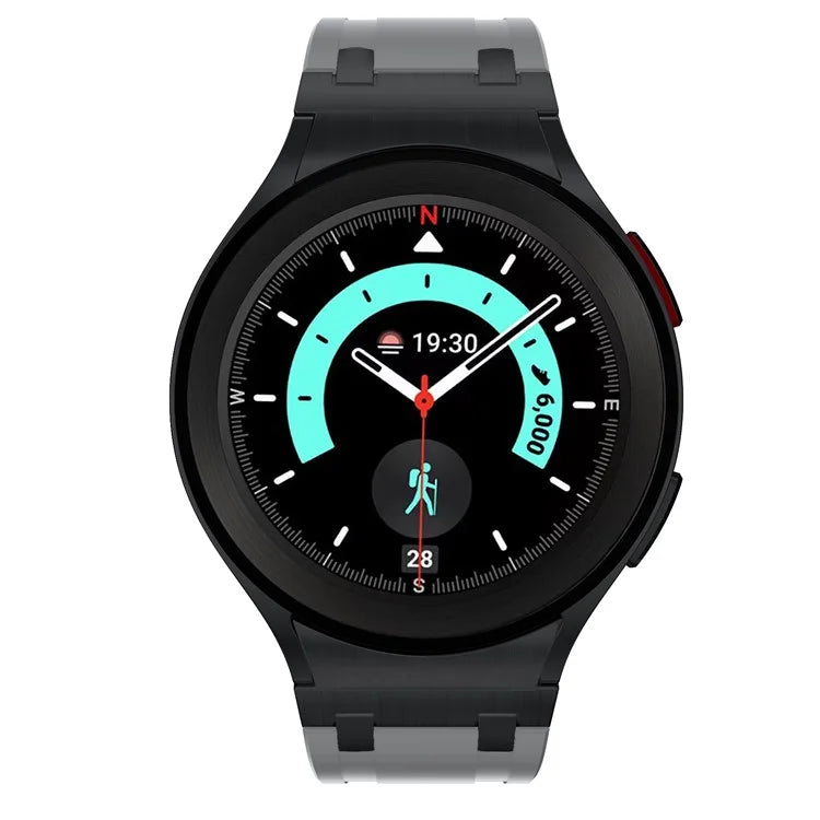 KALEBOL KLB-CXGJ-001 For Samsung Galaxy Watch5 40mm / Galaxy Watch6 Classic 43mm Silicone Watch Strap+Grey