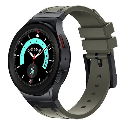 KALEBOL KLB-CXGJ-001 For Samsung Galaxy Watch5 40mm / Galaxy Watch6 Classic 43mm Silicone Watch Strap+Green