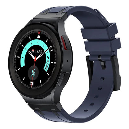 KALEBOL KLB-CXGJ-001 For Samsung Galaxy Watch5 40mm / Galaxy Watch6 Classic 43mm Silicone Watch Strap+Blue