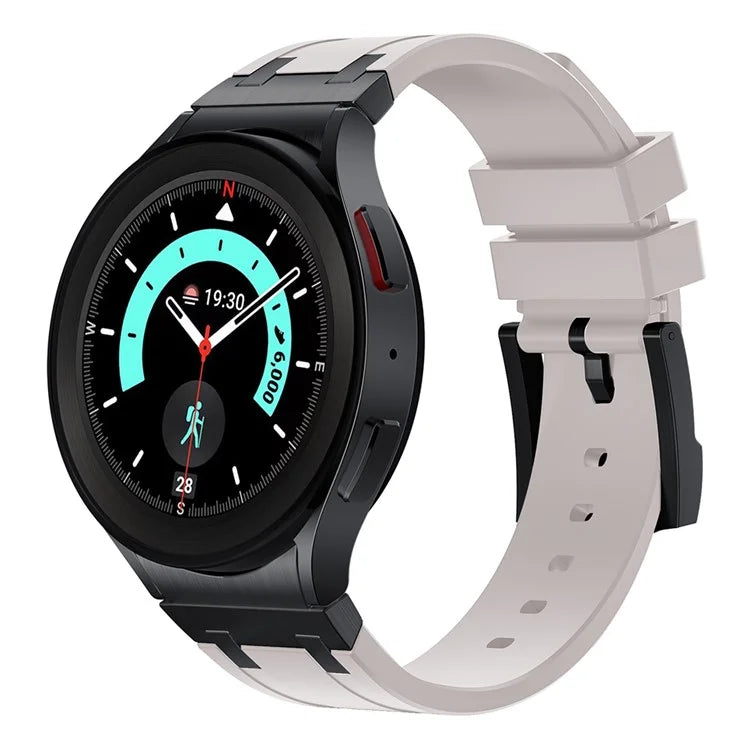 KALEBOL KLB-CXGJ-001 For Samsung Galaxy Watch5 40mm / Galaxy Watch6 Classic 43mm Silicone Watch Strap+Starlight