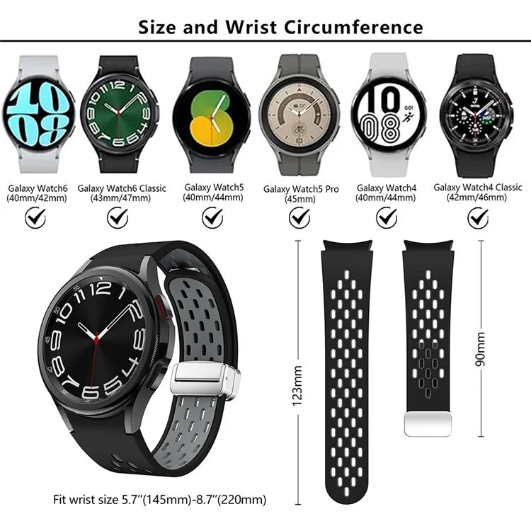 KALEBOL KLB-SSCXKGJ-002 For Samsung Galaxy Watch FE 40mm / Watch4 / Watch 5 / Watch6 Strap with Buckle