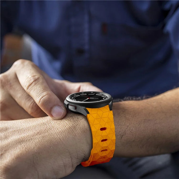 KALEBOL KLB-ZQWFKGJ-001 For Samsung Galaxy Watch FE 40mm / Watch 4 / 5 / 6 Football Pattern Silicone Watch Strap Band