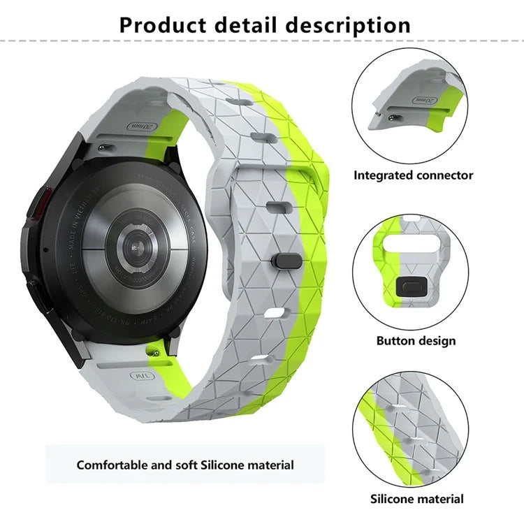 KALEBOL KLB-ZQWFKGJ-001 For Samsung Galaxy Watch FE 40mm / Watch 4 / 5 / 6 Football Pattern Silicone Watch Strap Band