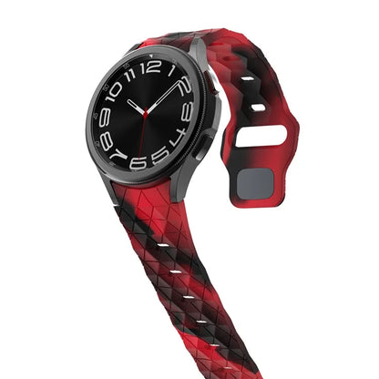KALEBOL KLB-ZQWFKGJ-001 For Samsung Galaxy Watch FE 40mm / Watch 4 / 5 / 6 Football Pattern Silicone Watch Strap Band and Red Camouflage