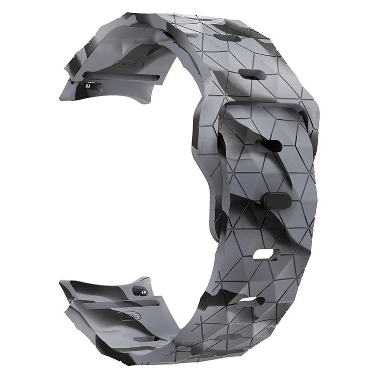 KALEBOL KLB-ZQWFKGJ-001 For Samsung Galaxy Watch FE 40mm / Watch 4 / 5 / 6 Football Pattern Silicone Watch Strap Band and Grey Camouflage