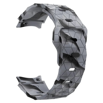 KALEBOL KLB-ZQWFKGJ-001 For Samsung Galaxy Watch FE 40mm / Watch 4 / 5 / 6 Football Pattern Silicone Watch Strap Band and Grey Camouflage