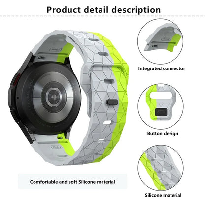 KALEBOL KLB-ZQWFKGJ-001 For Samsung Galaxy Watch FE 40mm / Watch 4 / 5 / 6 Football Pattern Silicone Watch Strap Band