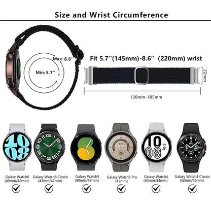 KALEBOL KLB-BZNL-001 For Samsung Galaxy Watch FE 40mm / Watch4 / Watch 5 / Watch 5 Pro / Watch6 Strap Nylon Watch Band