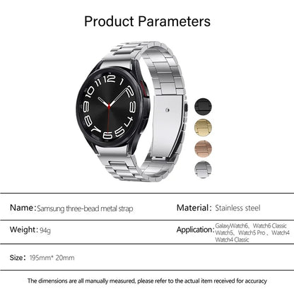 KALEBOL KLB-SZBXG-001 For Samsung Galaxy Watch FE 40mm / Watch4 / Watch 5 / Watch 5 Pro / Watch6 Band Stainless Steel Watch Strap