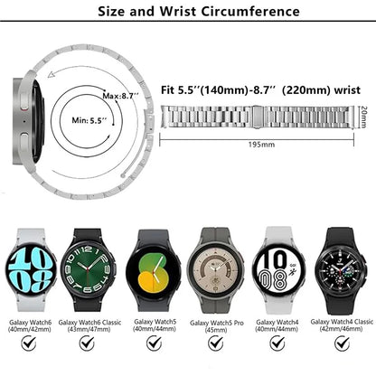 KALEBOL KLB-SZBXG-001 For Samsung Galaxy Watch FE 40mm / Watch4 / Watch 5 / Watch 5 Pro / Watch6 Band Stainless Steel Watch Strap