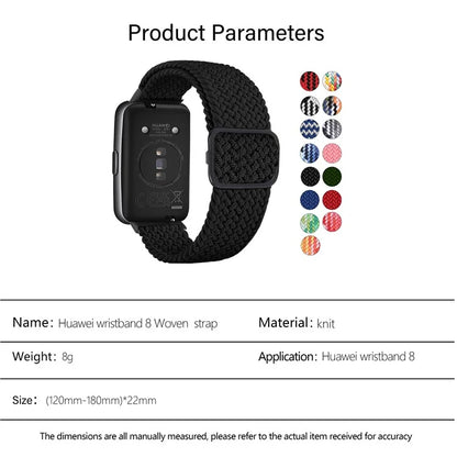 KALEBOL KLB-BZNL-001 For Huawei Band 8 / Band 8 NFC / Band 9 / Band 9 NFC Strap Adjustable Braided Nylon Watch Band