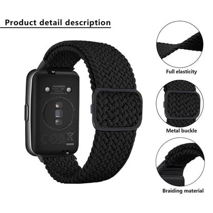 KALEBOL KLB-BZNL-001 For Huawei Band 8 / Band 8 NFC / Band 9 / Band 9 NFC Strap Adjustable Braided Nylon Watch Band