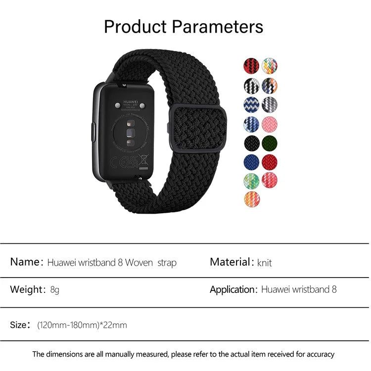 KALEBOL KLB-BZNL-001 For Huawei Band 8 / Band 8 NFC / Band 9 / Band 9 NFC Strap Adjustable Braided Nylon Watch Band