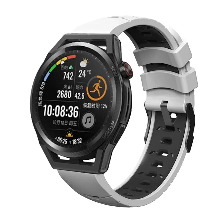 KALEBOL KLB-SSTXGJ-001 For Samsung Galaxy Watch3 45mm / Huawei Watch Ultimate Trapezoidal Silicone 22mm Watch Band
