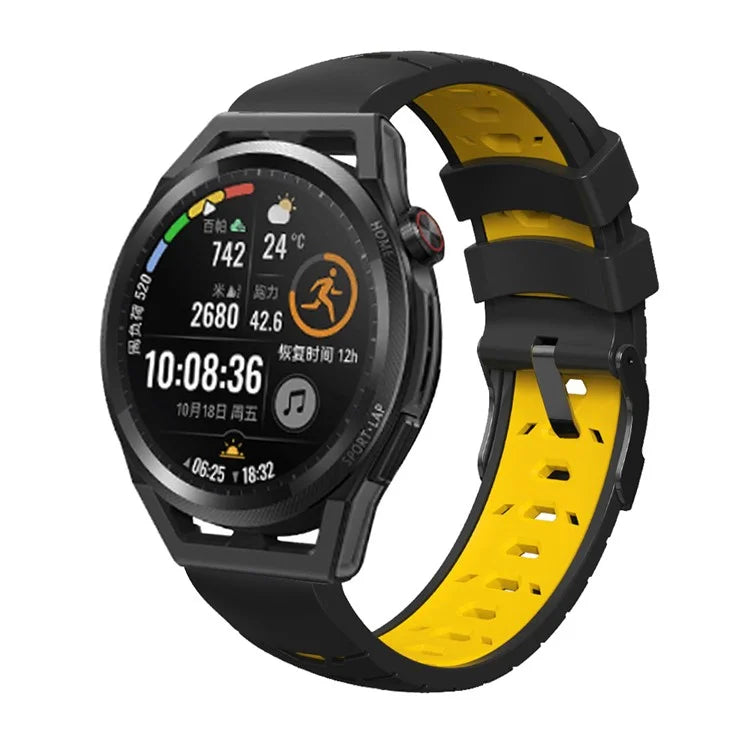 KALEBOL KLB-SSTXGJ-001 For Samsung Galaxy Watch3 45mm / Huawei Watch Ultimate Trapezoidal Silicone 22mm Watch Band