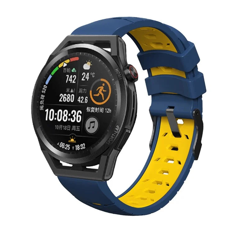 KALEBOL KLB-SSTXGJ-001 For Samsung Galaxy Watch3 45mm / Huawei Watch Ultimate Trapezoidal Silicone 22mm Watch Band