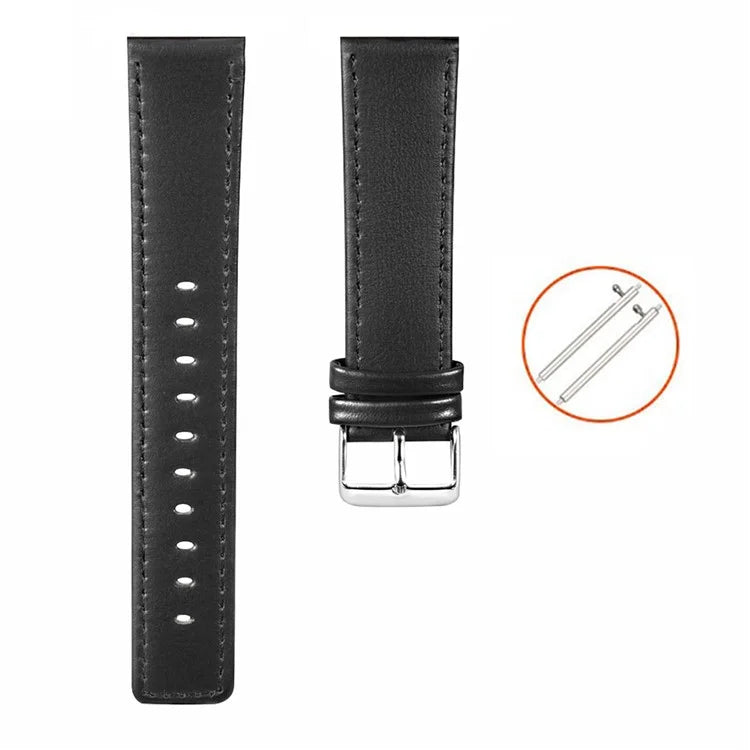 KALEBOL KLB-FMWZP-001 For Samsung Galaxy Watch3 45mm / Huawei Watch 4 Pro Leather Watch Strap Genuine Cow Leather Watch Band