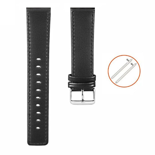 KALEBOL KLB-FMWZP-001 For Samsung Galaxy Watch3 45mm / Huawei Watch 4 Pro Leather Watch Strap Genuine Cow Leather Watch Band