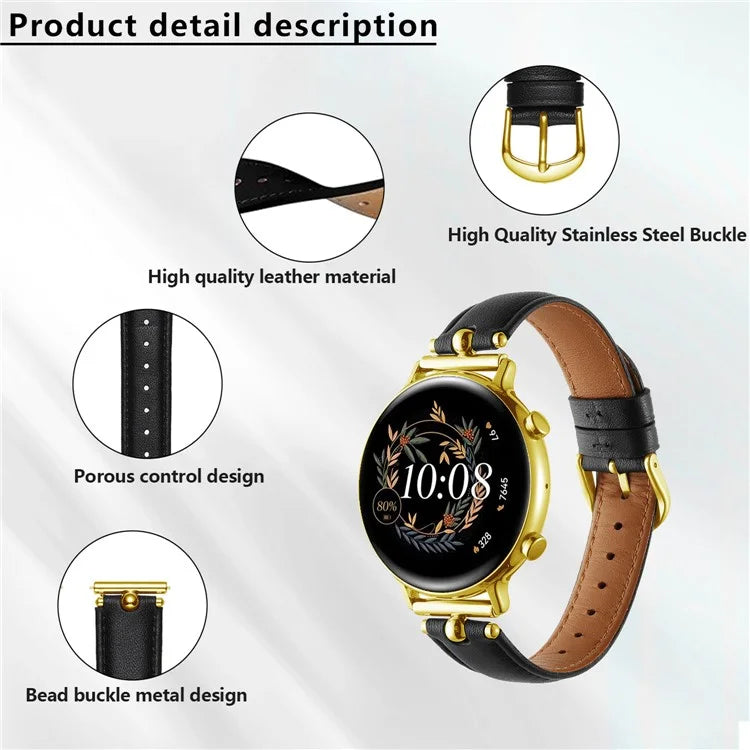 KALEBOL KLB-YZKZP-001 For Samsung Galaxy Watch6 Classic 47mm / Galaxy Watch5 Pro 45mm Genuine Cow Leather 20mm Watch Strap