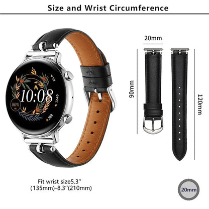 KALEBOL KLB-YZKZP-001 For Samsung Galaxy Watch6 Classic 47mm / Galaxy Watch5 Pro 45mm Genuine Cow Leather 20mm Watch Strap