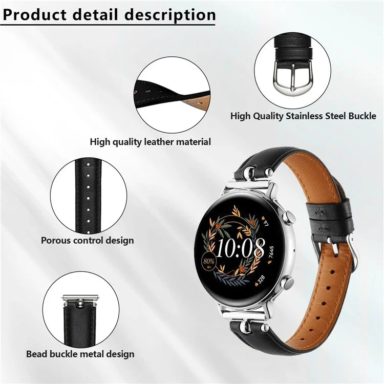 KALEBOL KLB-YZKZP-001 For Samsung Galaxy Watch6 Classic 47mm / Galaxy Watch5 Pro 45mm Genuine Cow Leather 20m Watch Strap