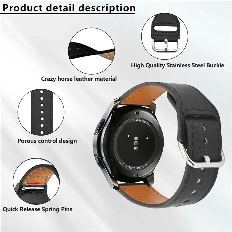 KALEBOL KLB-KCPU-001 For Samsung Galaxy Watch 46mm / Huawei Watch 4 Pro 22mm Smart Watch Band PU Leather Wrist Strap