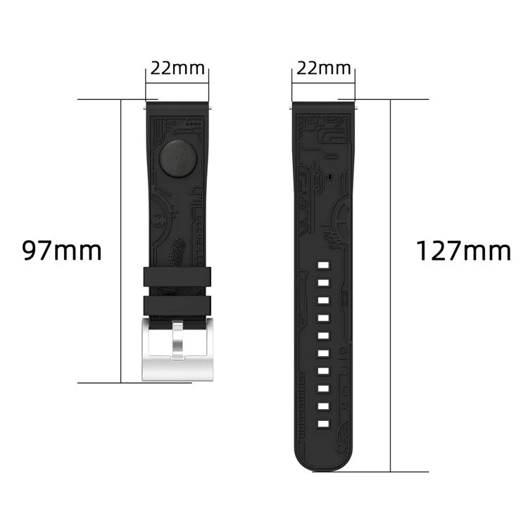 For Samsung Galaxy Watch3 45mm / Huawei Watch 4 / Garmin Venu 3 Universal 22mm Watch Band Silicone Watch Strap