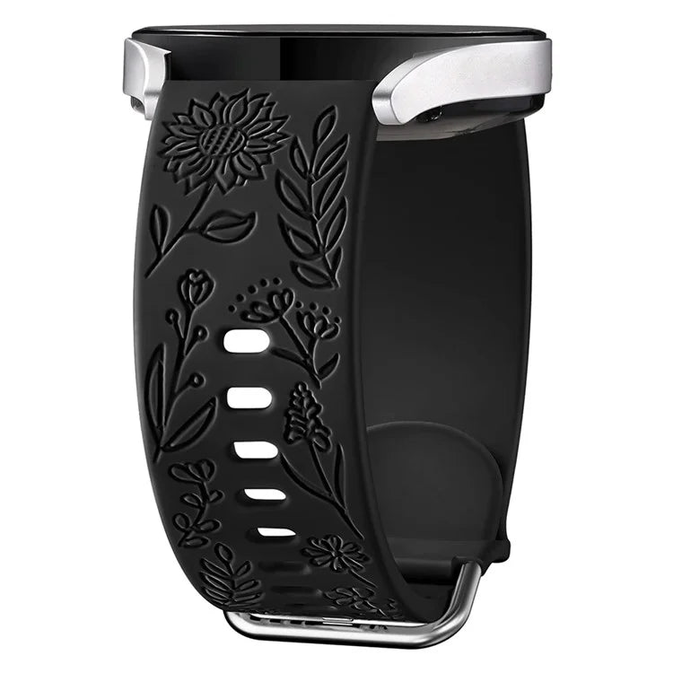 For Garmin Vivomove 3 / Forerunner 645 / Samsung Gear S2 Classic Universal 20mm Carving Flower Silicone Watch Strap