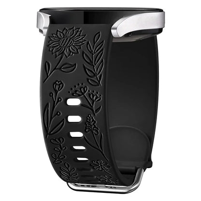 For Garmin Vivomove 3 / Forerunner 645 / Samsung Gear S2 Classic Universal 20mm Carving Flower Silicone Watch Strap
