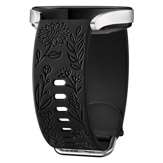 For Garmin Vivomove 3 / Forerunner 645 / Samsung Gear S2 Classic Universal 20mm Carving Flower Silicone Watch Strap