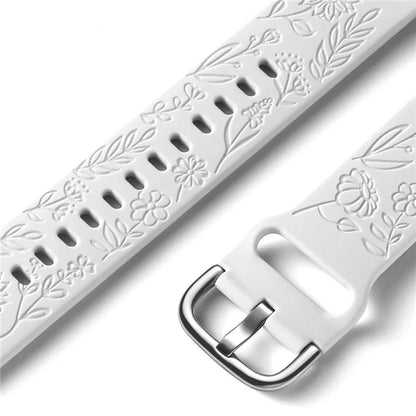 For Garmin Vivomove 3 / Forerunner 645 / Samsung Gear S2 Classic Universal 20mm Carving Flower Silicone Watch Strap