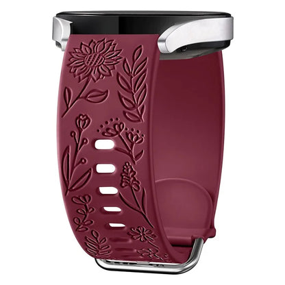For Garmin Vivomove 3 / Forerunner 645 / Samsung Gear S2 Classic Universal 20mm Carving Flower Silicone Watch Strap