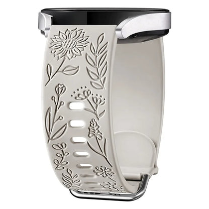 For Garmin Vivomove 3 / Forerunner 645 / Samsung Gear S2 Classic Universal 20mm Carving Flower Silicone Watch Strap