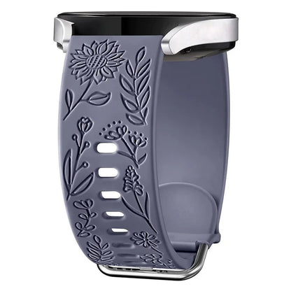 For Garmin Vivomove 3 / Forerunner 645 / Samsung Gear S2 Classic Universal 20mm Carving Flower Silicone Watch Strap