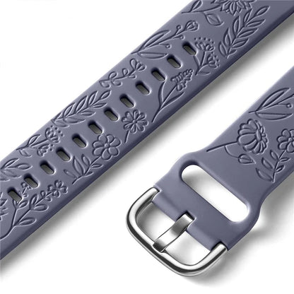For Garmin Vivomove 3 / Forerunner 645 / Samsung Gear S2 Classic Universal 20mm Carving Flower Silicone Watch Strap