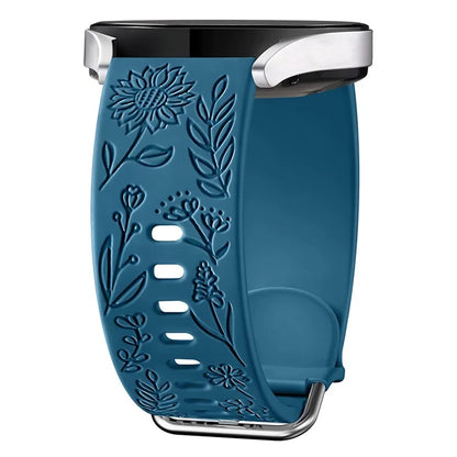 For Garmin Vivomove 3 / Forerunner 645 / Samsung Gear S2 Classic Universal 20mm Carving Flower Silicone Watch Strap