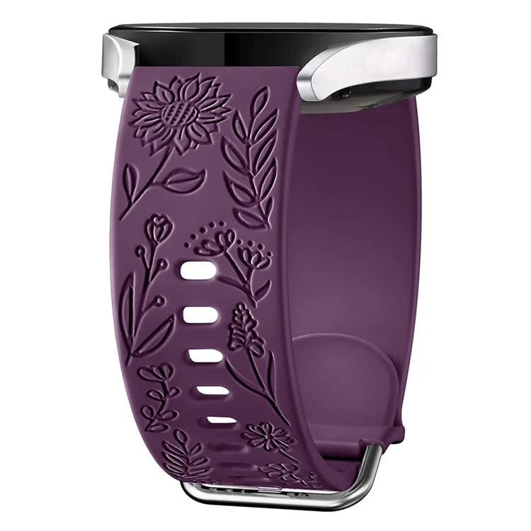 For Garmin Vivomove 3 / Forerunner 645 / Samsung Gear S2 Classic Universal 20mm Carving Flower Silicone Watch Strap