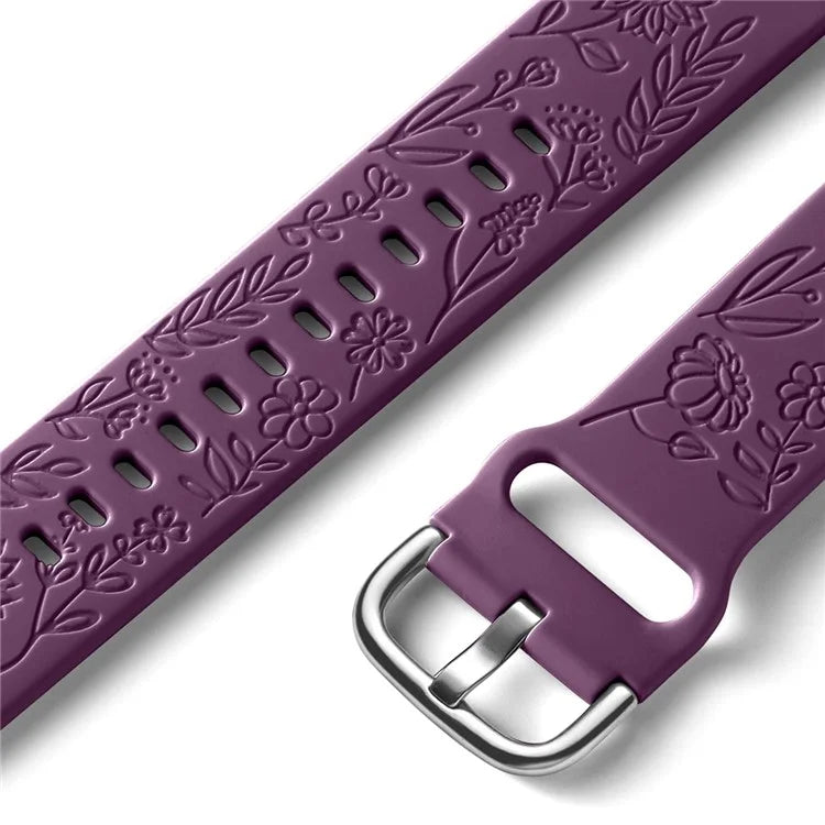 For Garmin Vivomove 3 / Forerunner 645 / Samsung Gear S2 Classic Universal 20mm Carving Flower Silicone Watch Strap