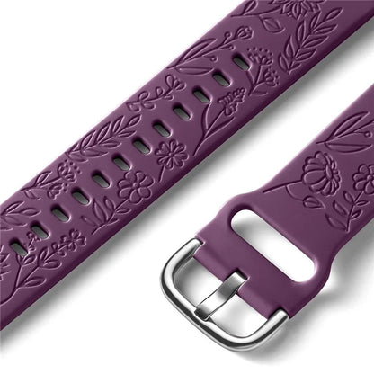 For Garmin Vivomove 3 / Forerunner 645 / Samsung Gear S2 Classic Universal 20mm Carving Flower Silicone Watch Strap