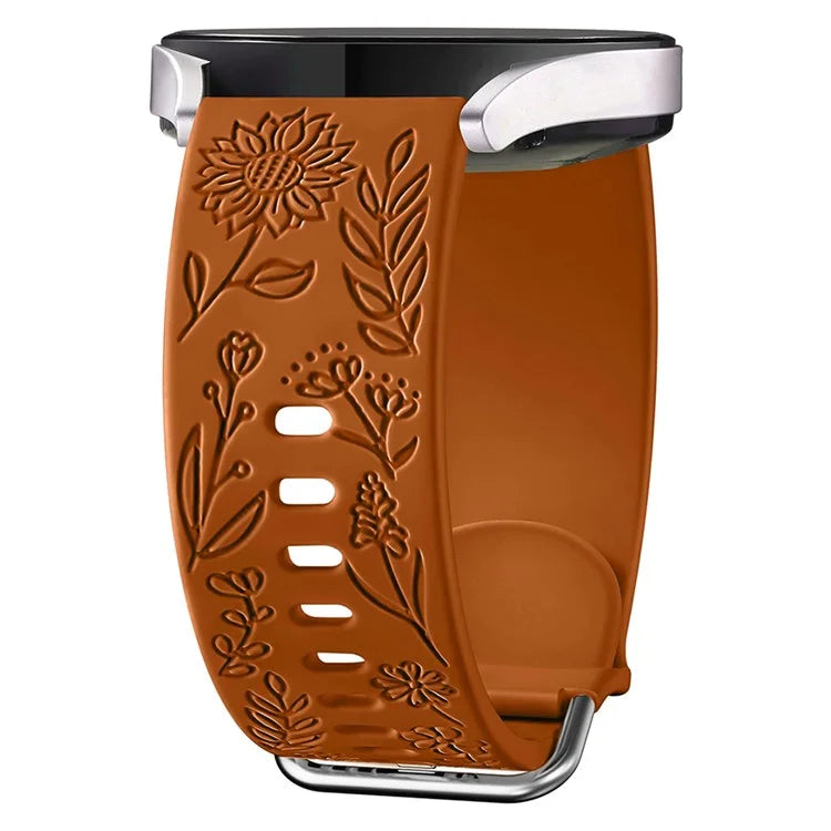 For Garmin Vivomove 3 / Forerunner 645 / Samsung Gear S2 Classic Universal 20mm Carving Flower Silicone Watch Strap
