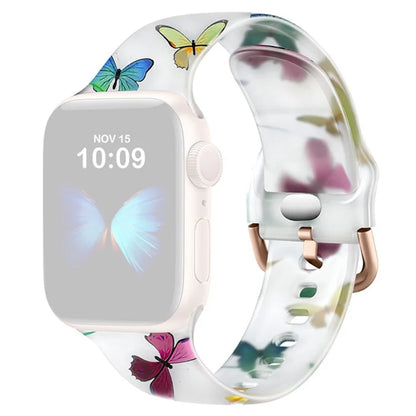For Apple Watch Ultra 2 Ultra 49mm / 9 8 7 45mm / 6 5 4 SE (2022) / (2023) / SE 44mm / 3 2 1 42mm Pattern Design Silicone Strap Watch Band