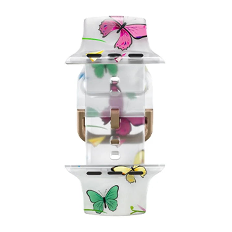 For Apple Watch Ultra 2 Ultra 49mm / 9 8 7 45mm / 6 5 4 SE (2022) / (2023) / SE 44mm / 3 2 1 42mm Pattern Design Silicone Strap Watch Band