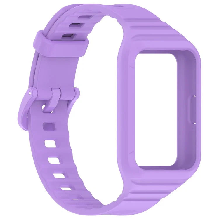 For Samsung Galaxy Fit3 Integrated Silicone Strap with Watch Case Replacement Wrist Band