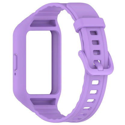 For Samsung Galaxy Fit3 Integrated Silicone Strap with Watch Case Replacement Wrist Band
