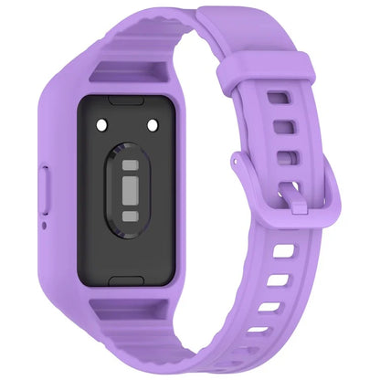 For Samsung Galaxy Fit3 Integrated Silicone Strap with Watch Case Replacement Wrist Band